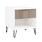 Manhattan Comfort DUMBO 1.0 Nightstand in White and Rustic Grey, 2PK 2-NS001-WG - alternate 2